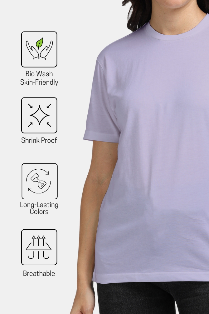 Lavender Supima Cotton T-Shirt For Women - WowWaves - 8