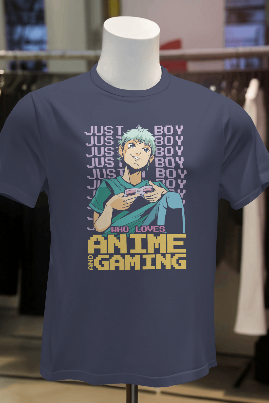 Anime Gamer Printed Oversized T-Shirt For Men - WowWaves - 3