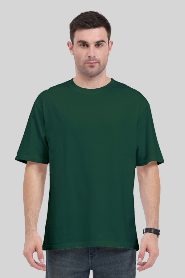 Bottle Green Oversized T-Shirt For Men - WowWaves