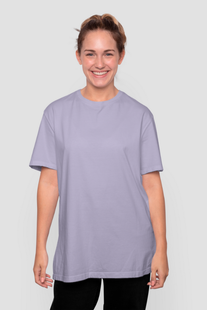 Lavender Oversized T-Shirt For Women - WowWaves - 1