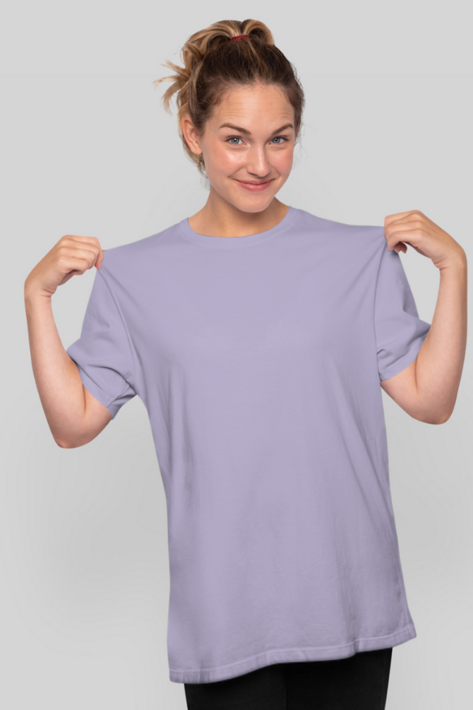 Lavender Oversized T-Shirt For Women - WowWaves - 2