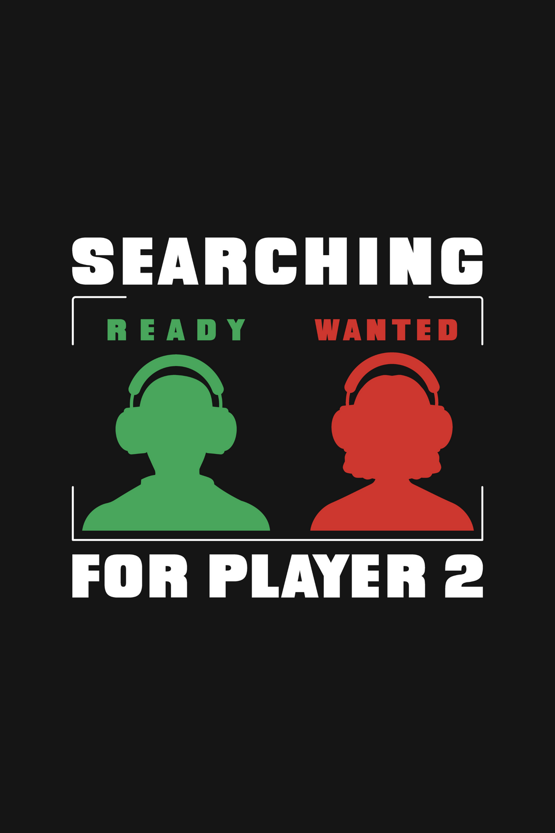Searching For Player 2 Black Printed Oversized T-Shirt For Men - WowWaves - 1