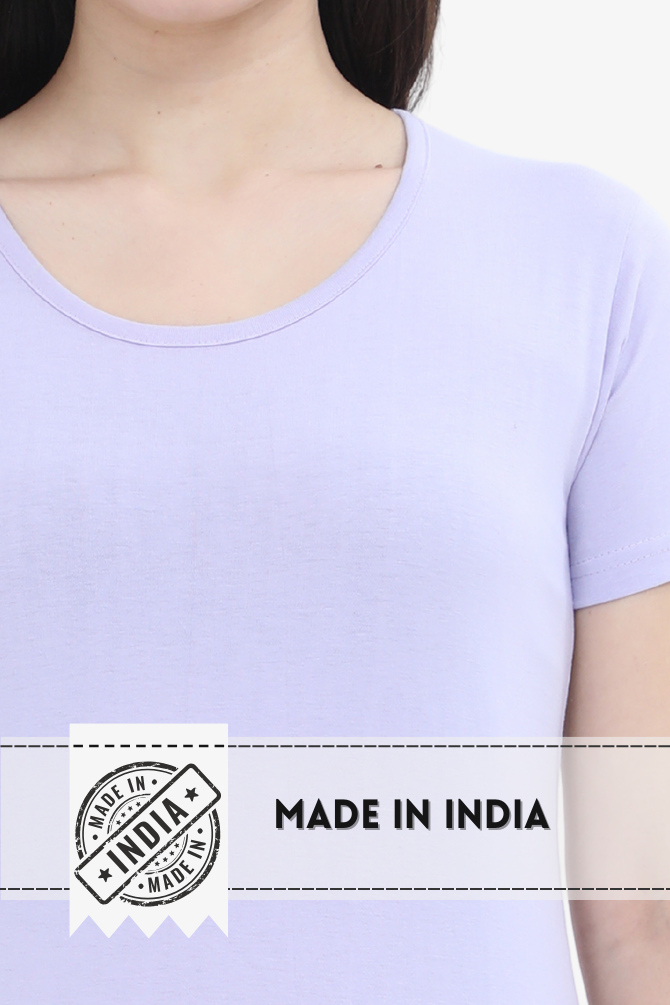 Lavender Scoop Neck T-Shirt For Women - WowWaves - 6