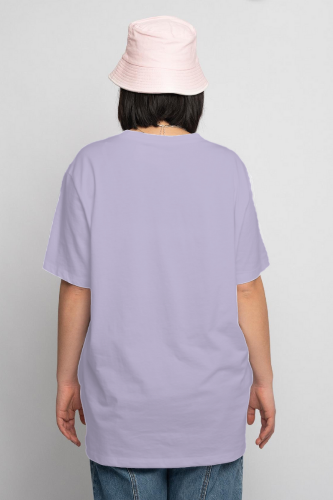 Lavender Oversized T-Shirt For Women - WowWaves - 3