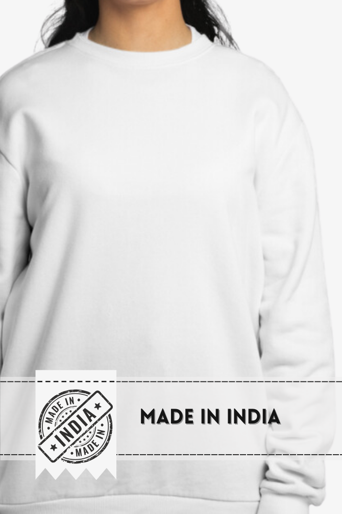 White Oversized Sweatshirt For Women - WowWaves - 5