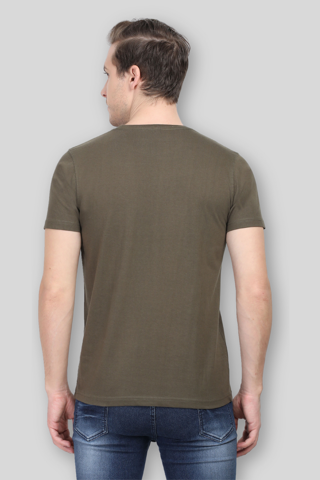 Olive Green T-Shirt For Men - WowWaves - 5