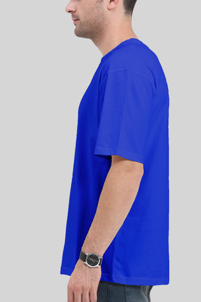 Royal Blue Oversized T-Shirt For Men - WowWaves - 6