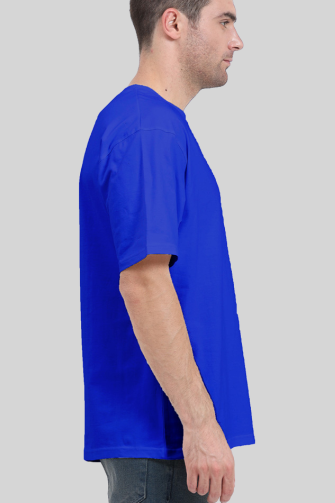 Royal Blue Oversized T-Shirt For Men - WowWaves - 5