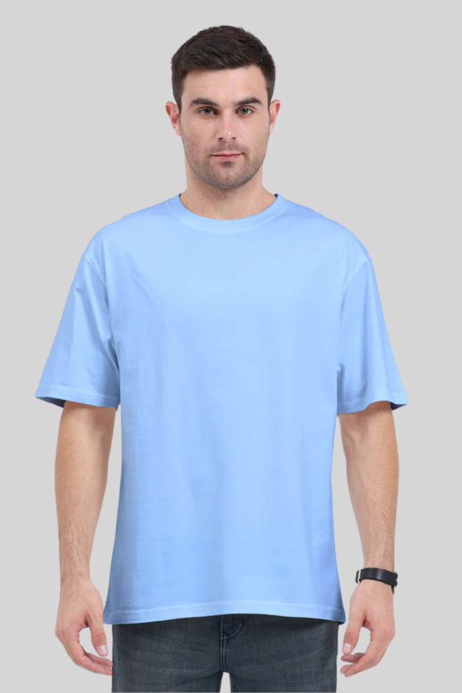 Baby Blue Oversized T-Shirt For Men - WowWaves