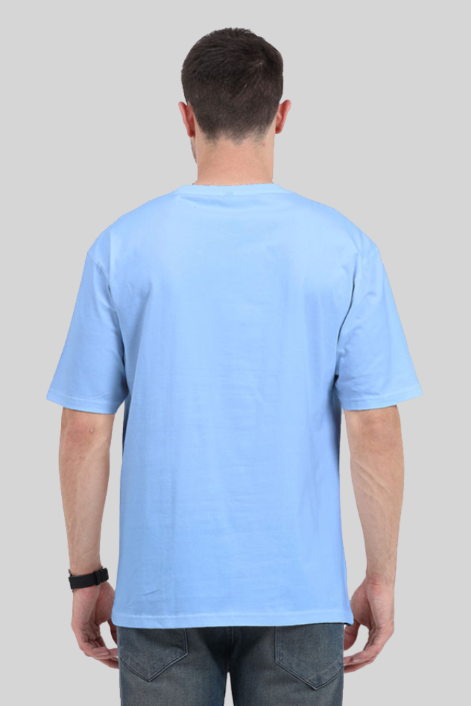 Baby Blue Oversized T-Shirt For Men - WowWaves - 1