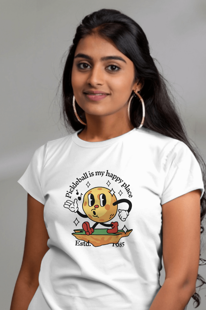 Pickleball Cartoon Printed T-Shirt For Women - WowWaves - 5