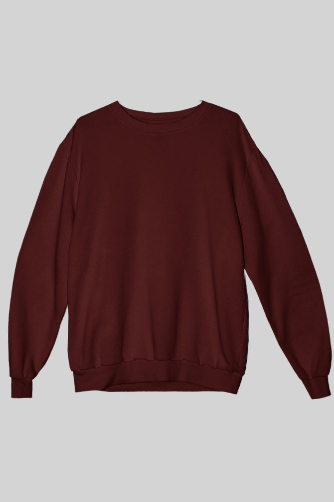 Maroon Oversized Sweatshirt For Women - WowWaves - 1
