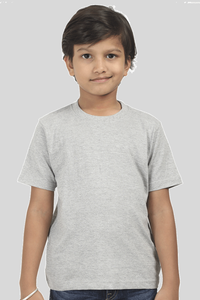 Grey Melange T-Shirt For Boy - WowWaves