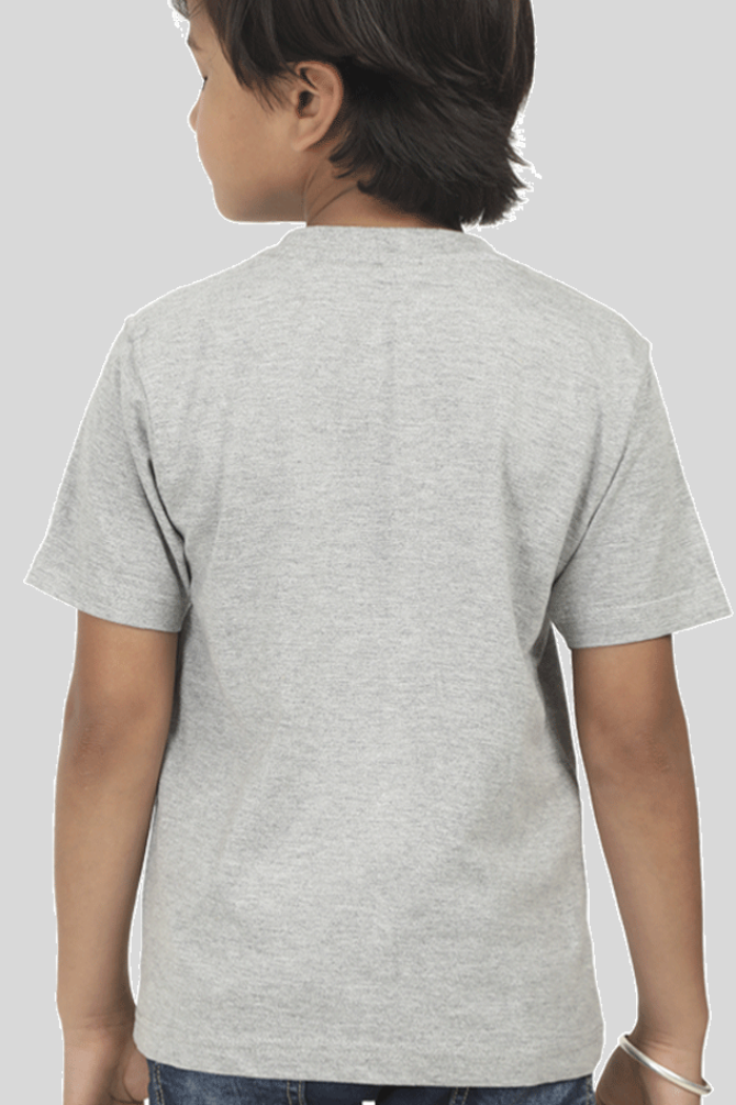 Grey Melange T-Shirt For Boy - WowWaves - 1