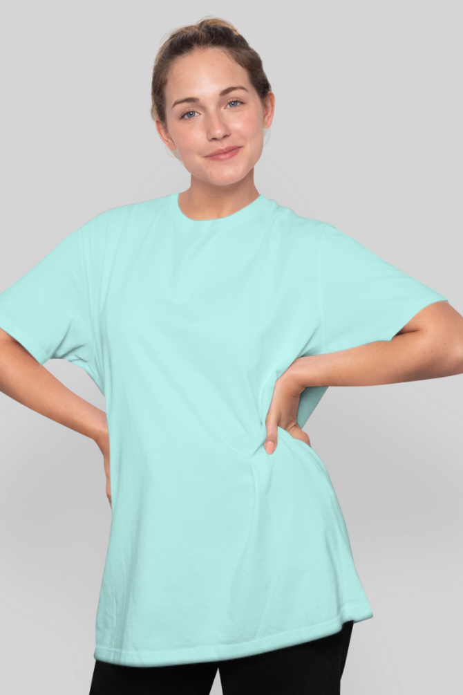Mint Oversized T-Shirt For Women - WowWaves - 2