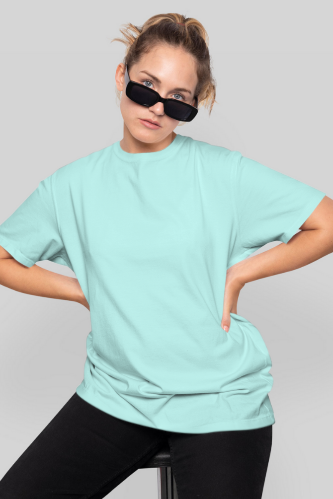 Mint Oversized T-Shirt For Women - WowWaves - 3