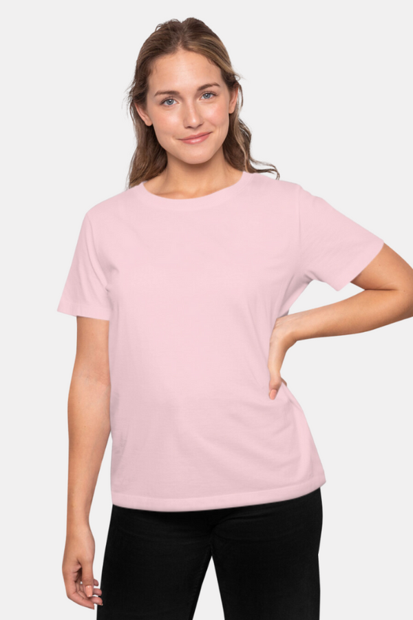 Light Baby Pink T Shirt For Women - WowWaves