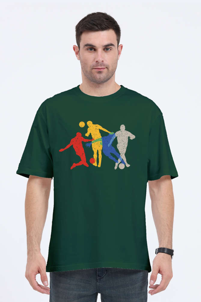Football Fever Printed Oversized T-Shirt For Men - WowWaves - 7