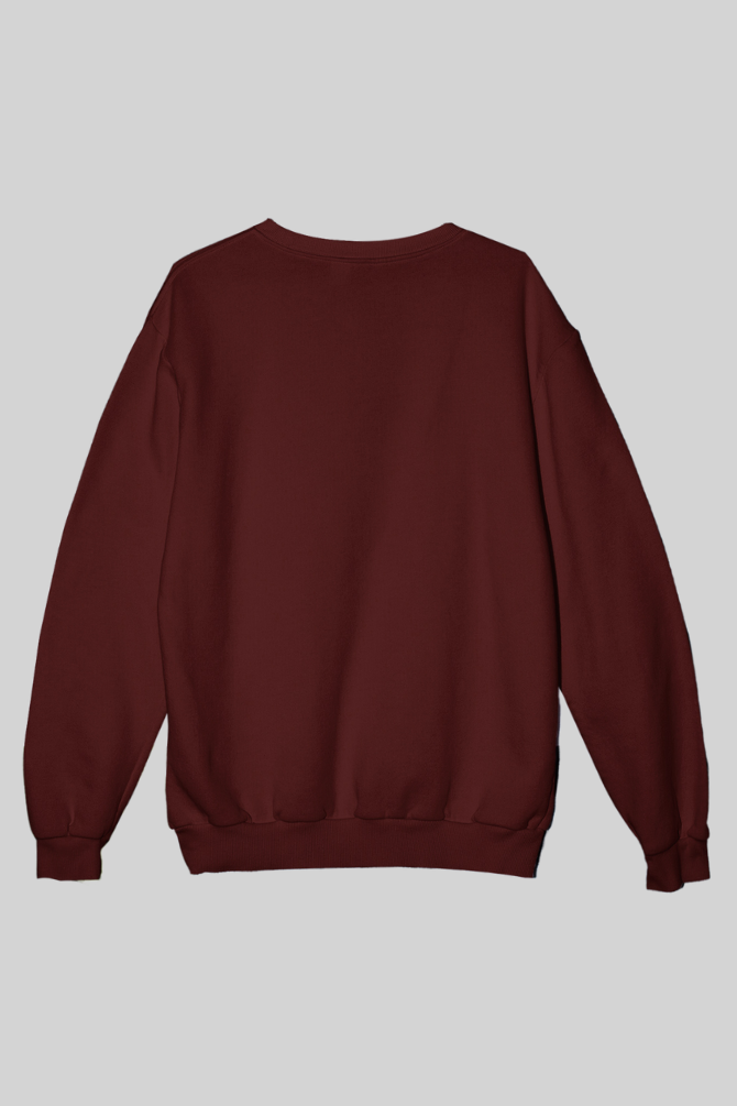 Maroon Oversized Sweatshirt For Men - WowWaves - 2
