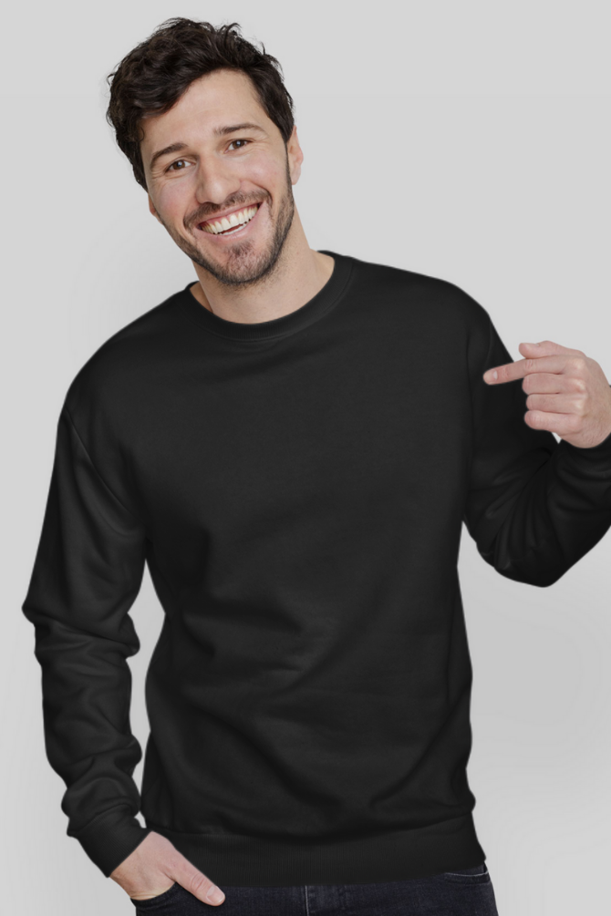 Black Sweatshirt For Men - WowWaves - 6