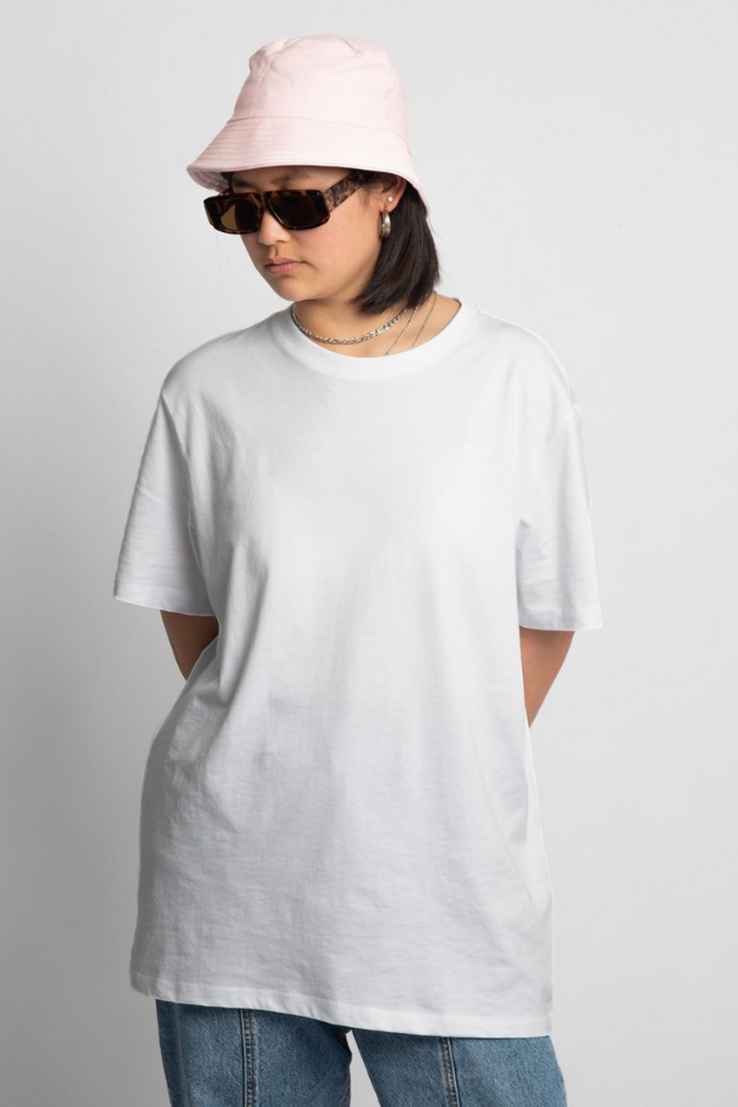 White Lightweight Oversized T-Shirt For Women - WowWaves