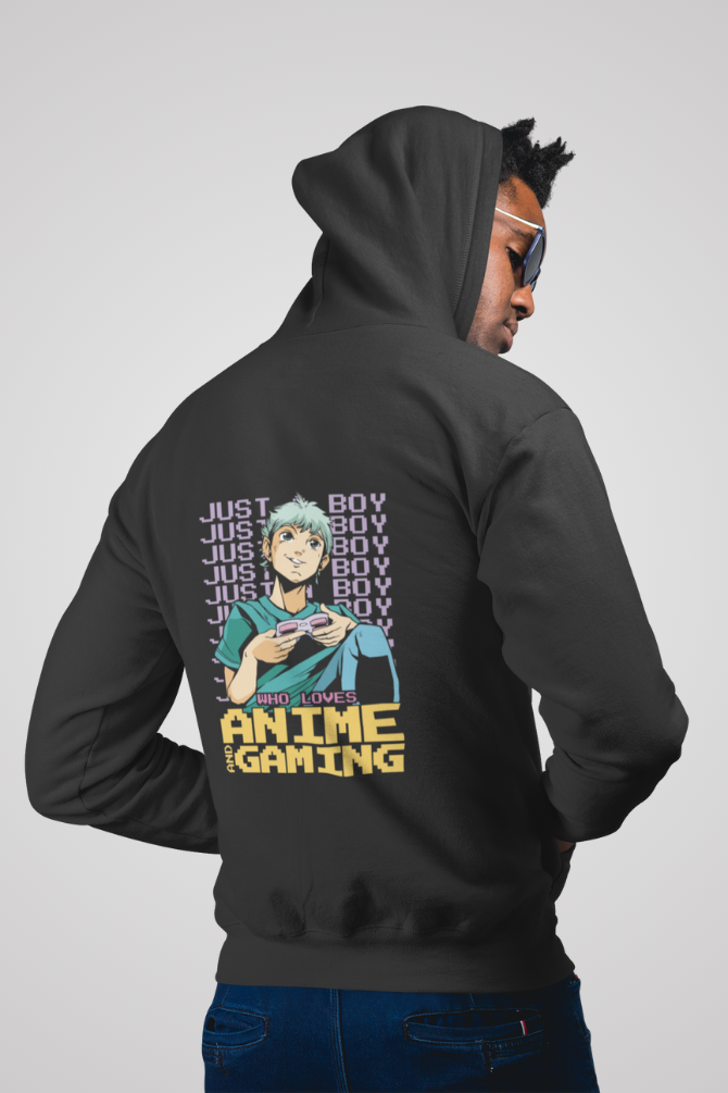 Anime Gamer Black Printed Hoodie For Men - WowWaves - 3