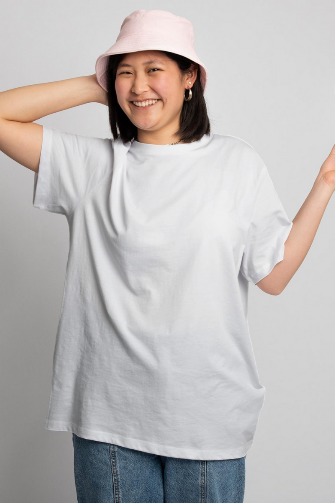 White Oversized T-Shirt For Women - WowWaves - 2