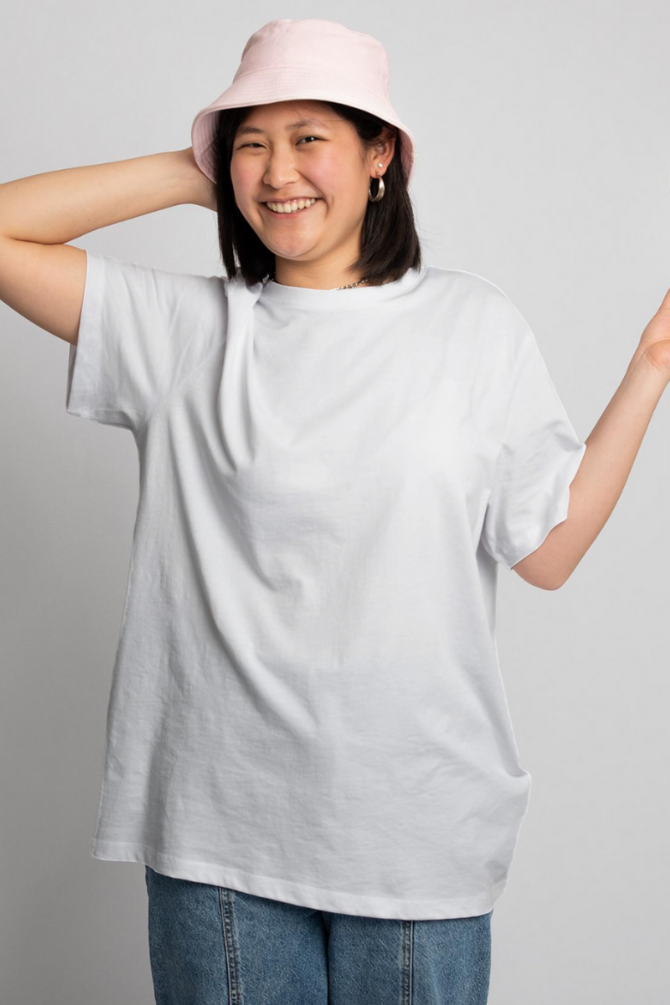 White Lightweight Oversized T-Shirt For Women - WowWaves - 2