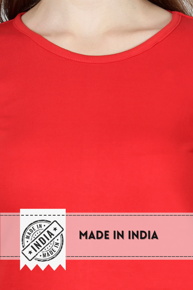Red 3 4Th Sleeve T-Shirt For Women - WowWaves - 5