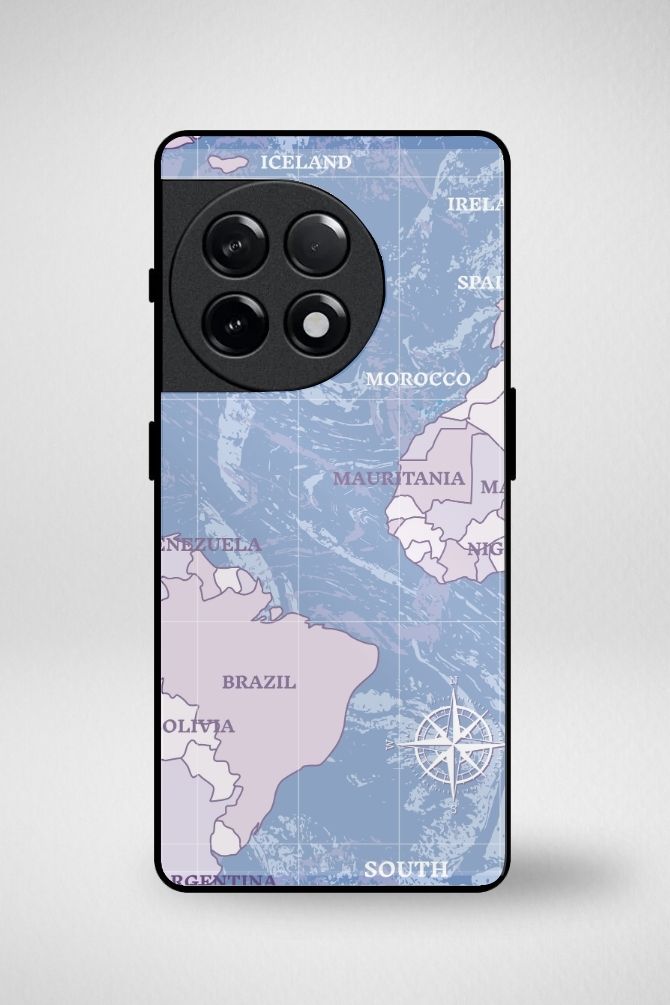 Worldmap Travel Glass Mobile Case - iPhone, Samsung & OnePlus -3