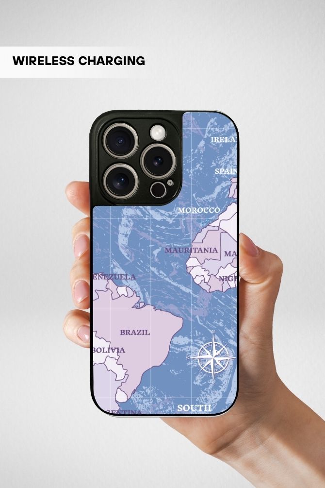 Worldmap Travel Glass Mobile Case - iPhone, Samsung & OnePlus -7