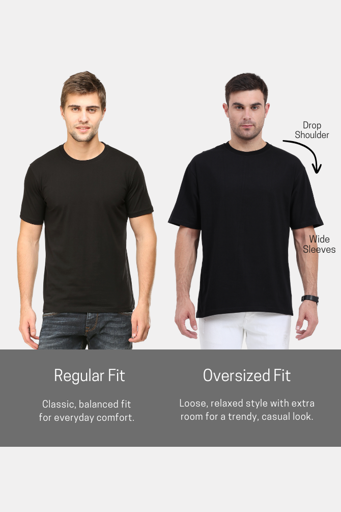 Black And Grey Melange Oversized T-Shirts Combo For Men - WowWaves - 7