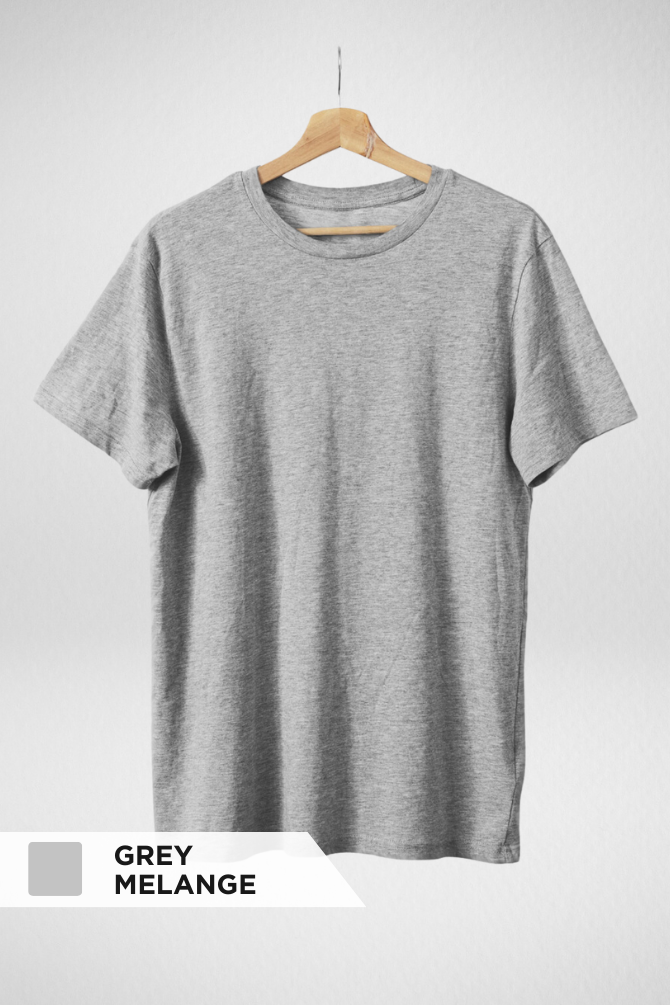 Charcoal Melange And Grey Melange Plain T-Shirts Combo For Women - WowWaves - 2