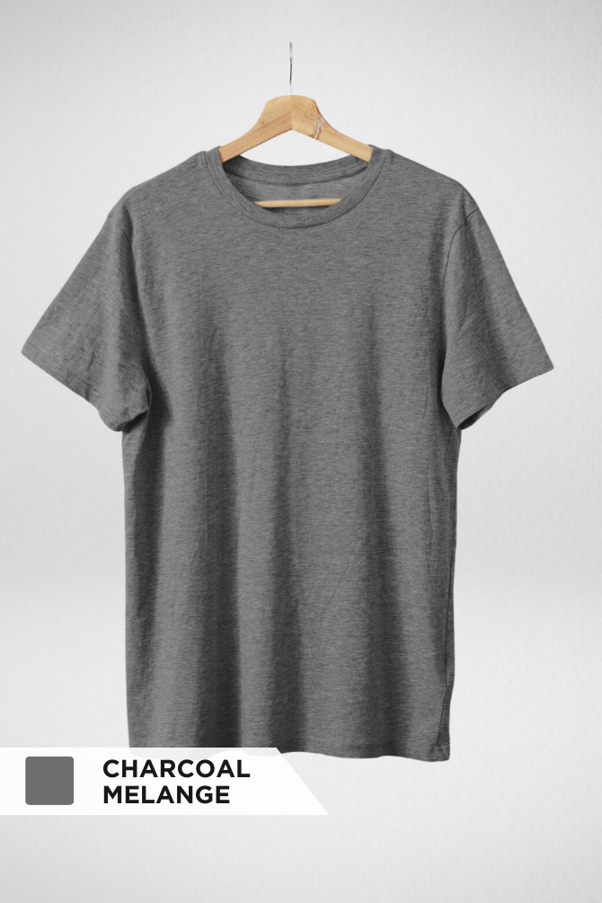 Charcoal Melange And Grey Melange Plain T-Shirts Combo For Women - WowWaves - 3
