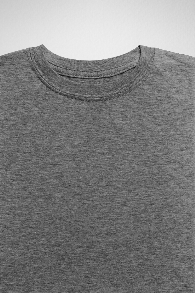 Pack Of 3 Plain T-Shirts Grey Melange Steel Grey And Charcoal Melange For Women - WowWaves - 4