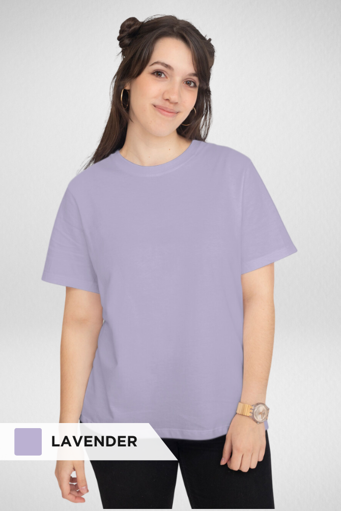 Lavender And Light Pink Plain T-Shirts Combo For Women - WowWaves - 2