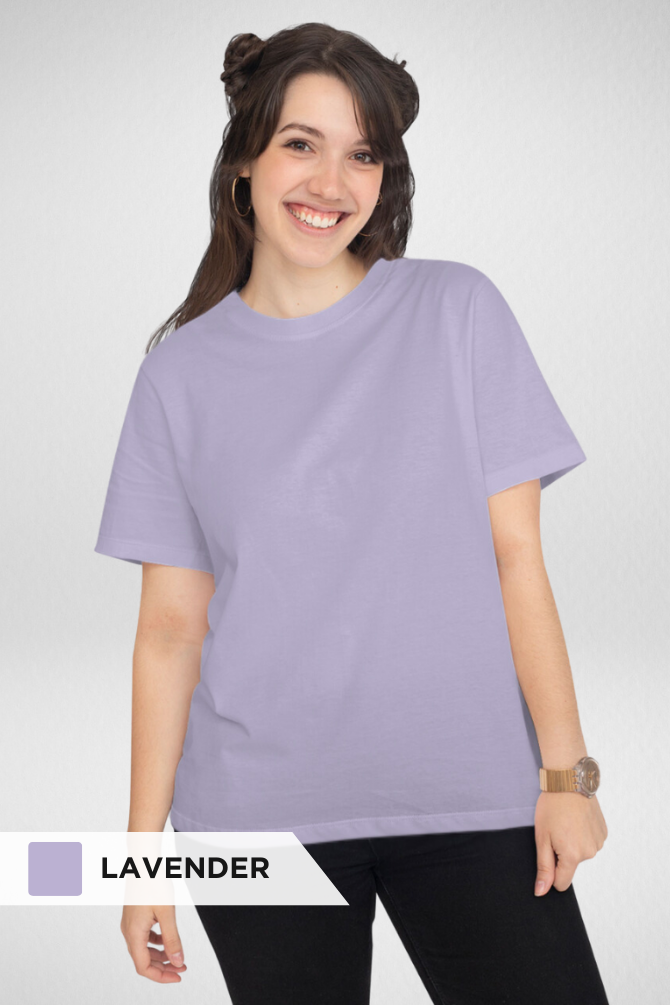 Pack Of 3 Plain T-Shirts Lavender Light Pink And White For Women - WowWaves - 3