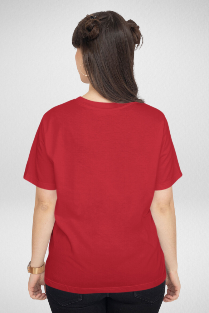 Red And Mustard Yellow Plain T-Shirts Combo For Women - WowWaves - 4