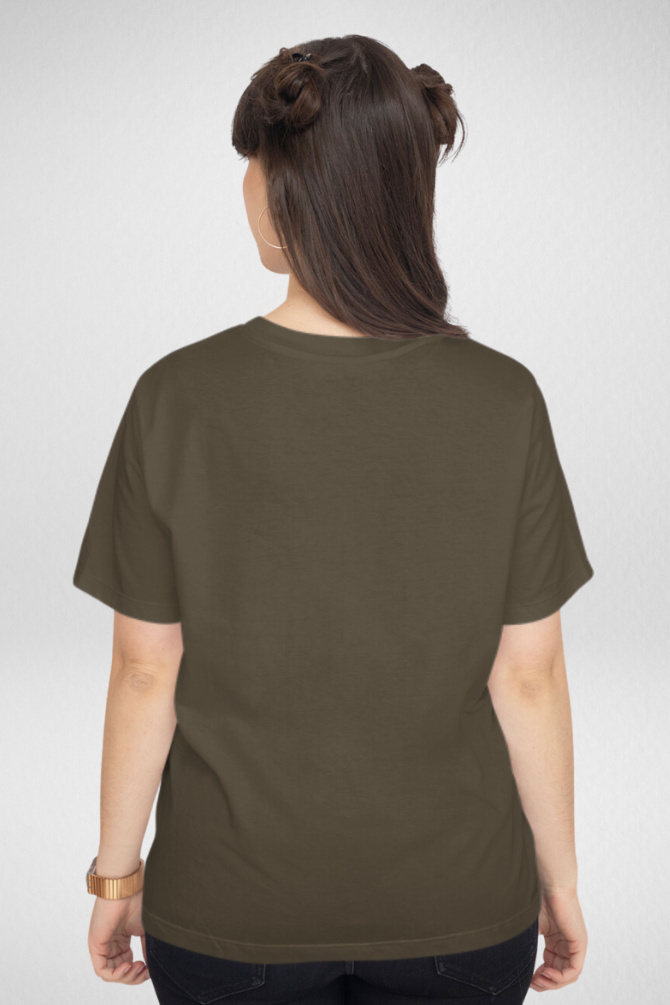 Pack Of 3 Plain T-Shirts Coffee Brown Olive Green And Beige For Women - WowWaves - 5