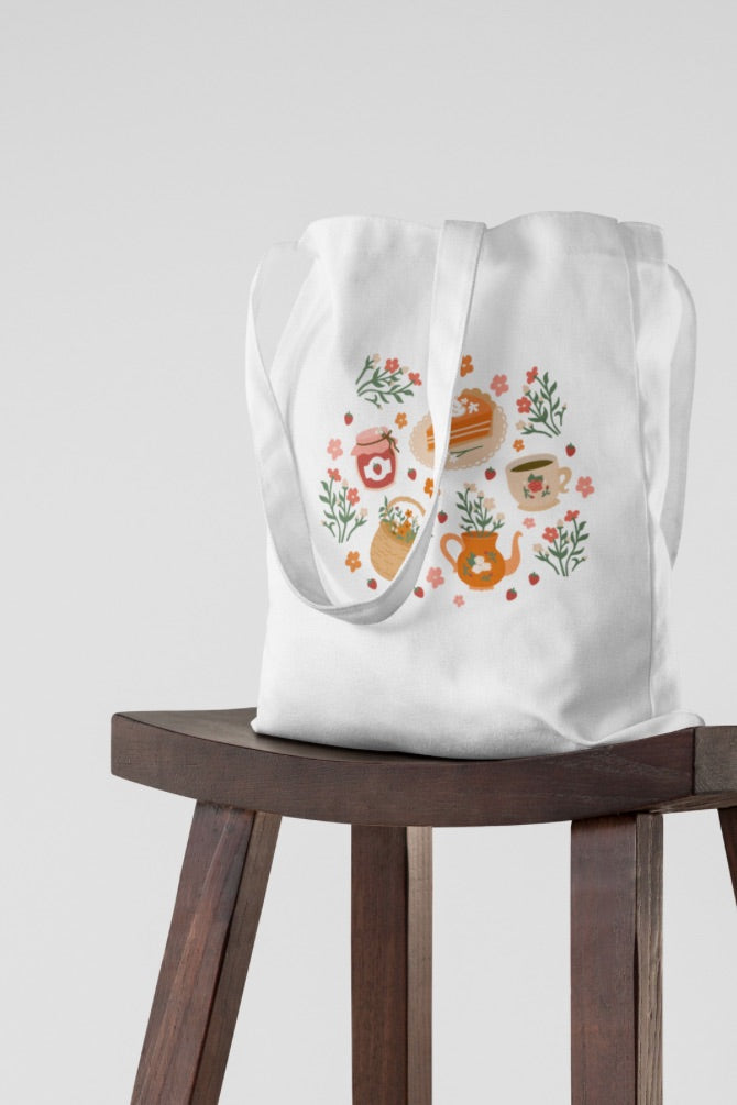 Breakfast Nature Quote Zipper Tote Bag -2