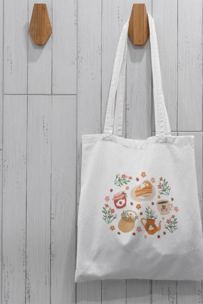 Breakfast Nature Quote Zipper Tote Bag -4