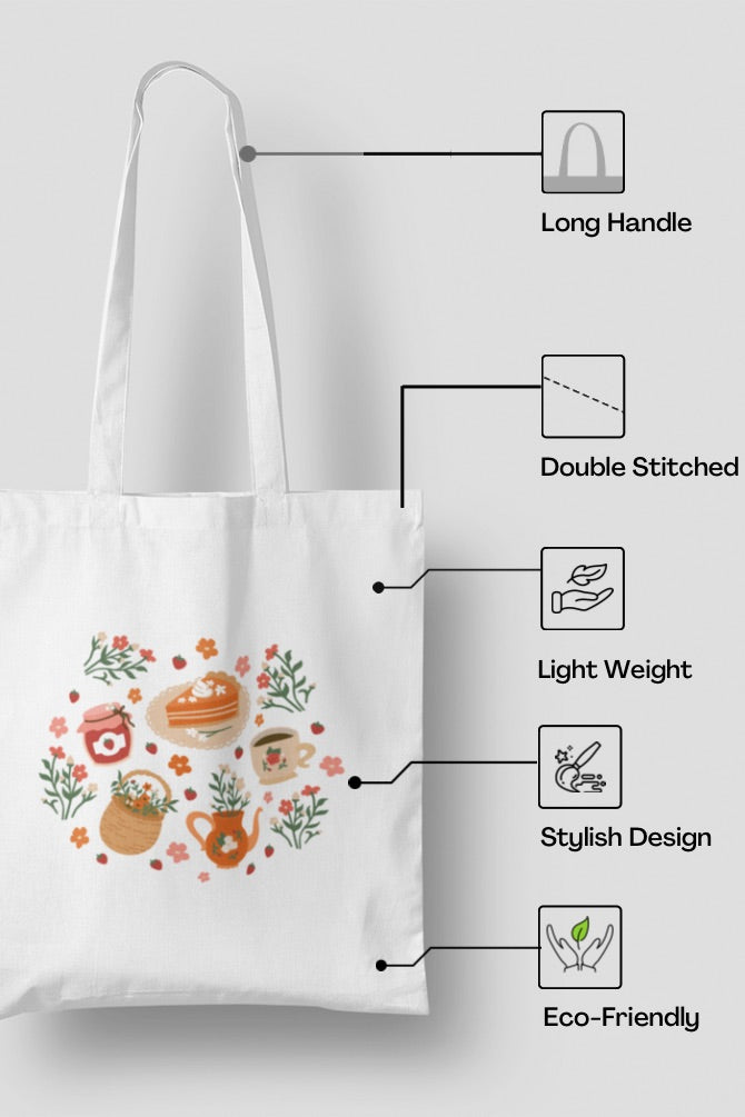 Breakfast Nature Quote Zipper Tote Bag -7