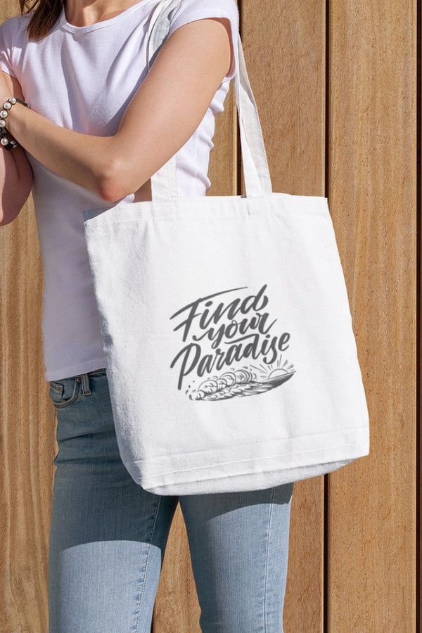 Find Your Paradise Zipper Tote Bag
