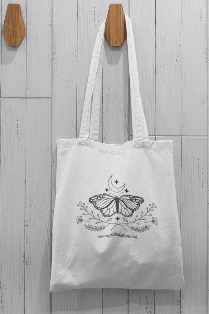 Moon Butterfly Zipper Tote Bag -4