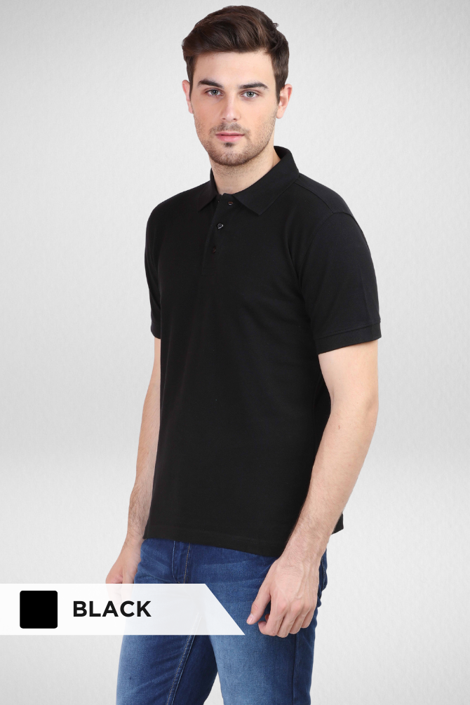 Grey Melange And Black Polo T-Shirts Combo For Men - WowWaves - 2