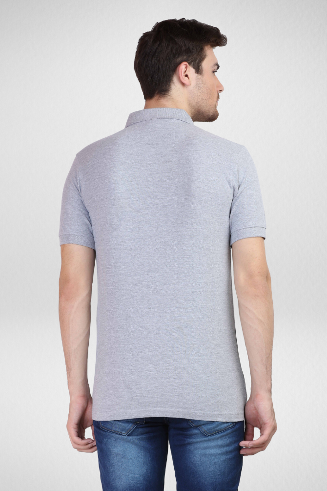 Grey Melange And Black Polo T-Shirts Combo For Men - WowWaves - 4