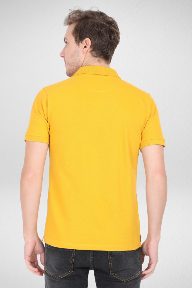 Mustard Yellow And Petrol Blue Polo T-Shirts Combo For Men - WowWaves - 4