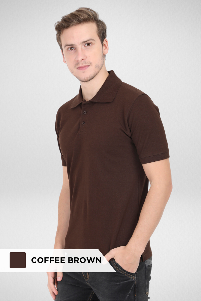 Maroon And Coffee Brown Polo T-Shirts Combo For Men - WowWaves - 3