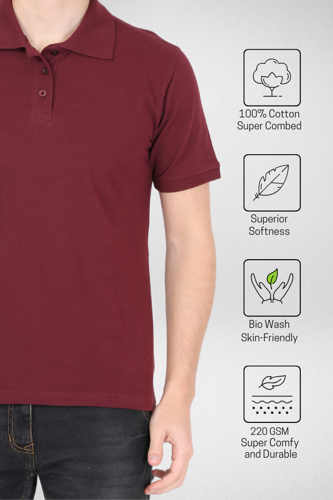 Maroon And Coffee Brown Polo T-Shirts Combo For Men - WowWaves - 4