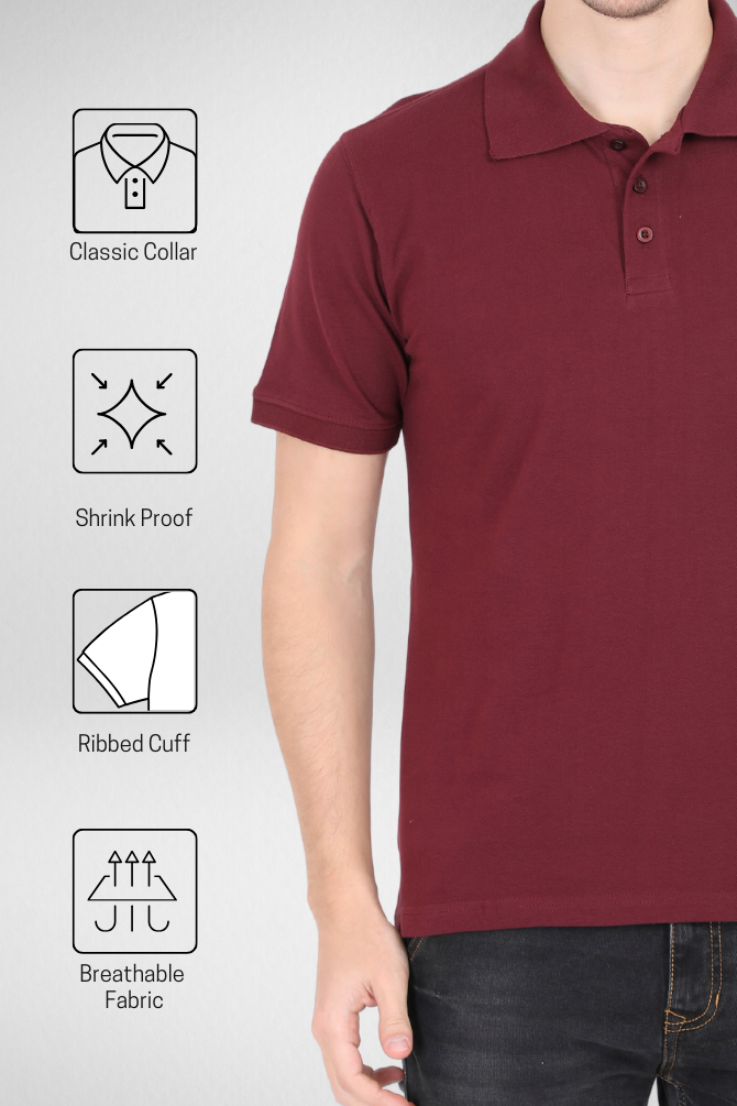 Maroon And Coffee Brown Polo T-Shirts Combo For Men - WowWaves - 5